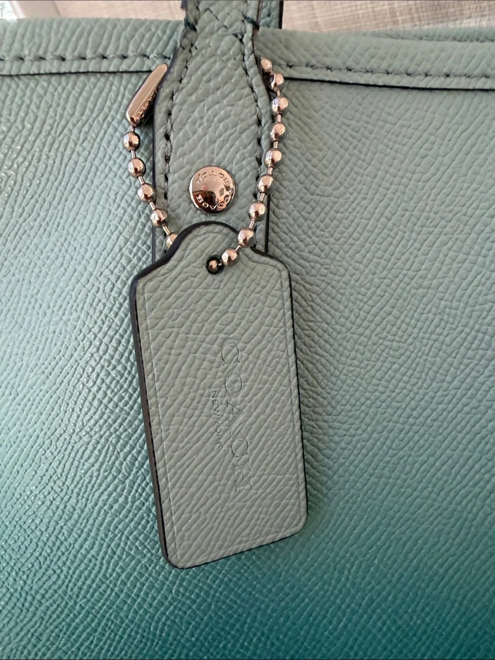 Coach Ombre Teal Tote with Floral Scarf